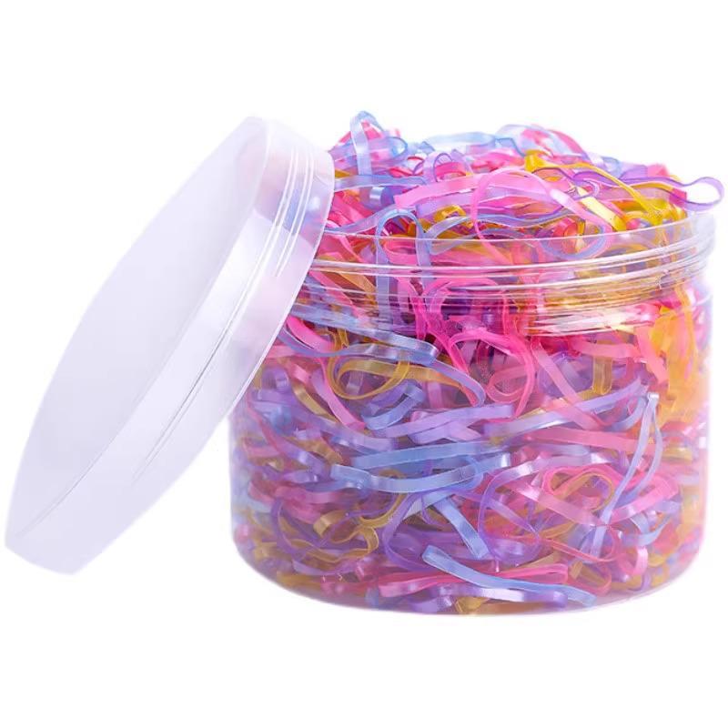 Children's Soft Hair Ties: Damage-Free Black and Colorful Rubber Bands for Girls and Babies