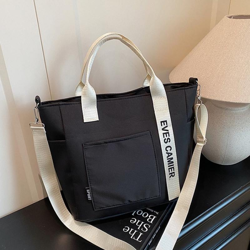 New Casual Tote Large Capacity Shoulder Bag Nylon Waterproof Canvas Handbag Simple Fashion Messenger Bags For Schoolgirl