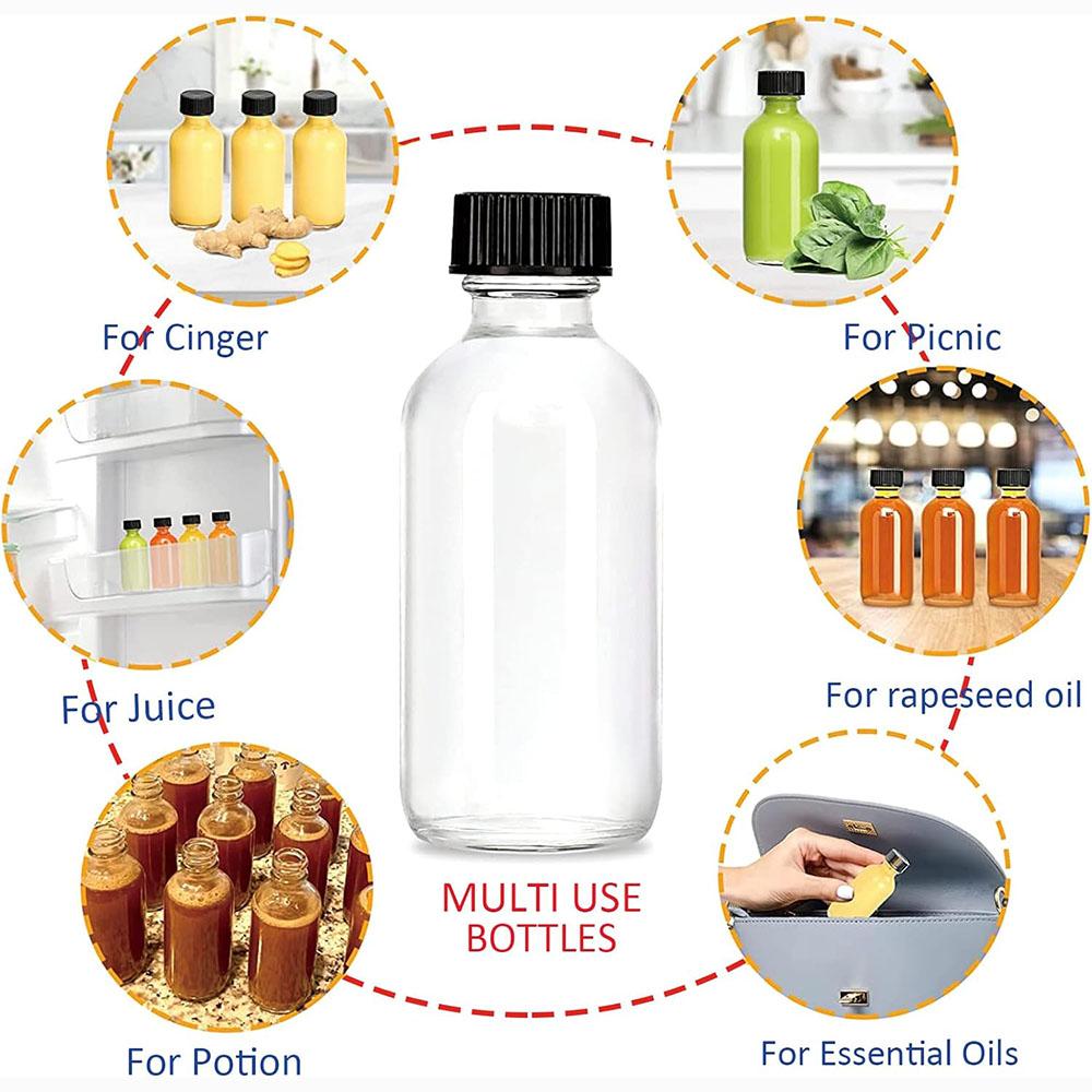Glass Bottles With Caps,Wellness Shot Bottles Sample Bottles for Bourbon Whiskey,liquor,Potion,Oils,Tincture,Hot Sauce,Juice