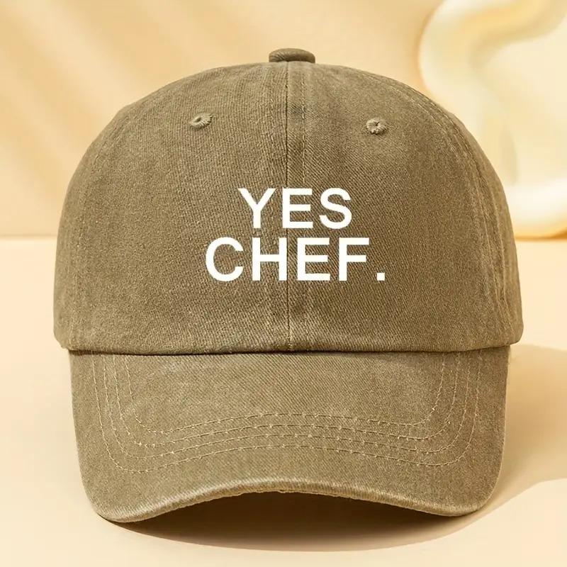 Yes Chef Graphic Baseball Cap Adjustable Polyester Chef Hat for Culinary Enthusiasts Casual Outdoor