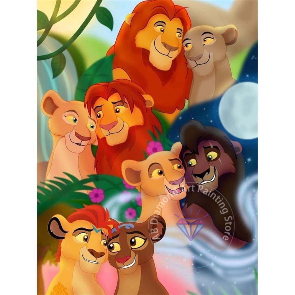 The Lion King Diamond Painting Set 5D DIY Diamond Cross Embroidery Handmade Art Adult and Children's Gifts Home Decoration