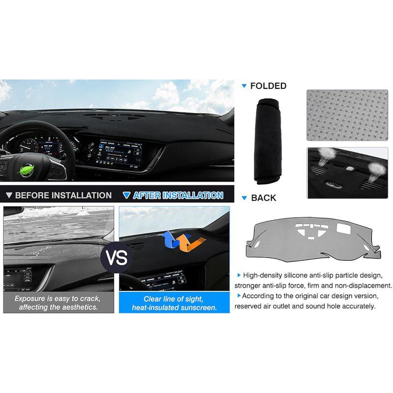 Flannel Dashboard Cover for - Buick Envision - Left-Hand Drive With HUD, Sun Shade Anti-Glare UV Protection