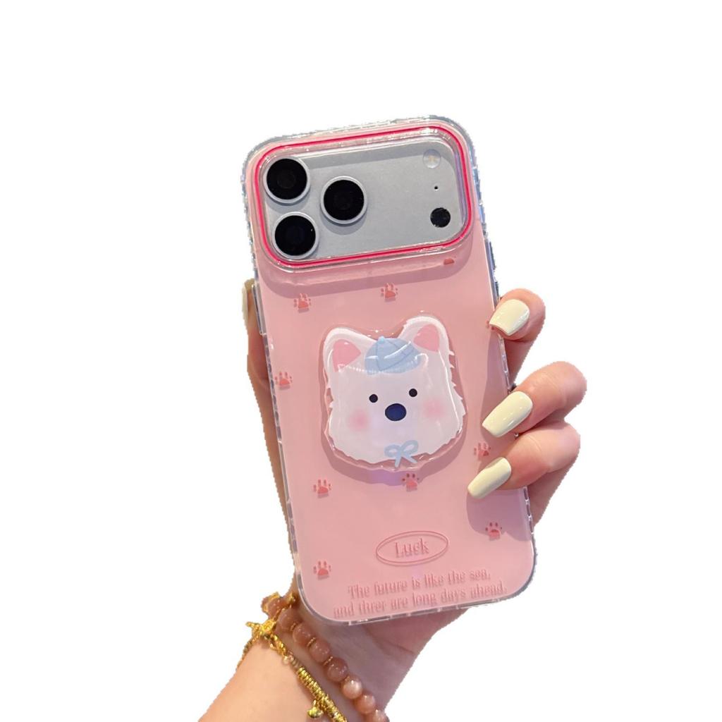 iPhone 17 Pro Max Jelly Puppy Patch Case - Compatible with iPhone 16/15/11, 16 Pro