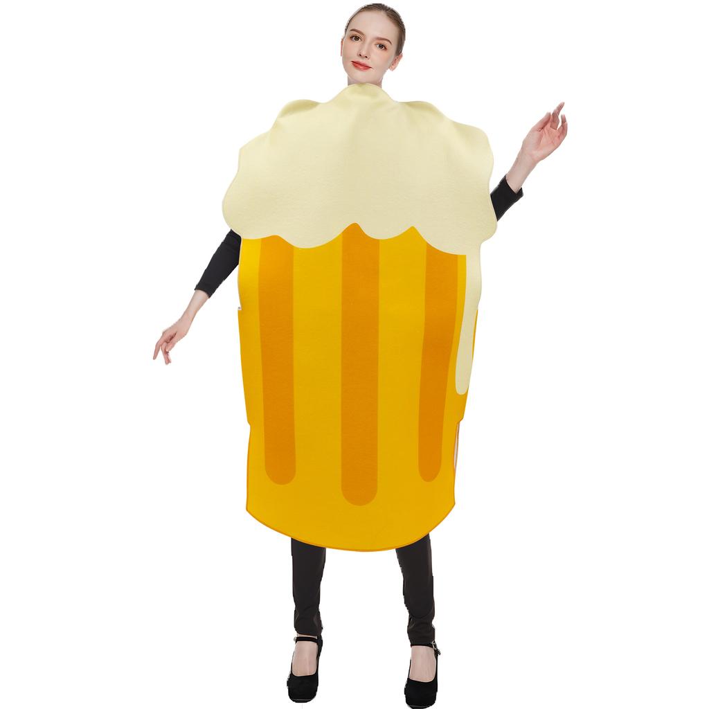 Digital bedrucktes Bierflaschen-Karnevalsparty-Kostüm, Bühnenperformance-Requisite, Oktoberfest-Cosplay-Outfit