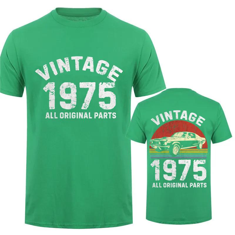 Classic Vintage 1975 All Original Parts Tshirt Men Short Sleeve Birthday Gift T Shirt Casual T-shirt Soft Tee Tops Dad Clothing