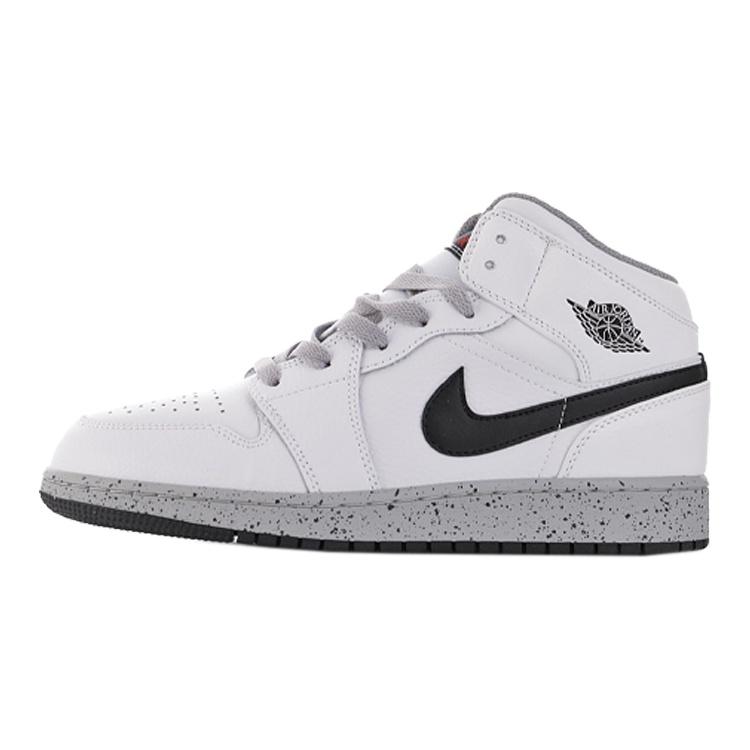 (GS) Air Jordan 1 Retro Mid White Cement Kids 554725-115 EU 35.5