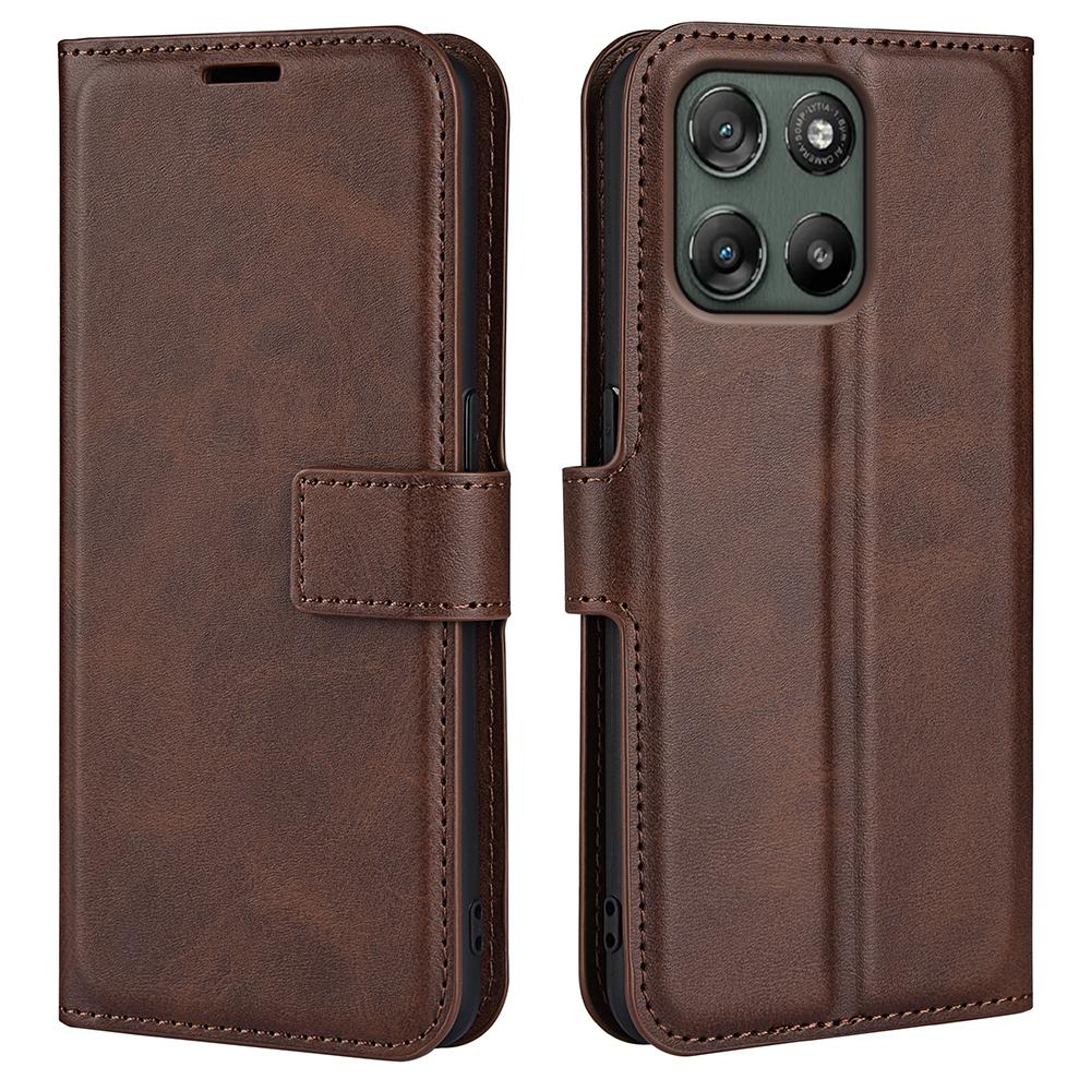 For Motorola Moto G67 Power 5G Stand Case Anti-Scratch Calf Texture Leather Phone Cover