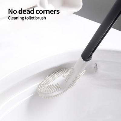 Useful Flexible Hair Non-Slip Toilet Cleaning Brush 360-Degree Deep Bathroom Accessories