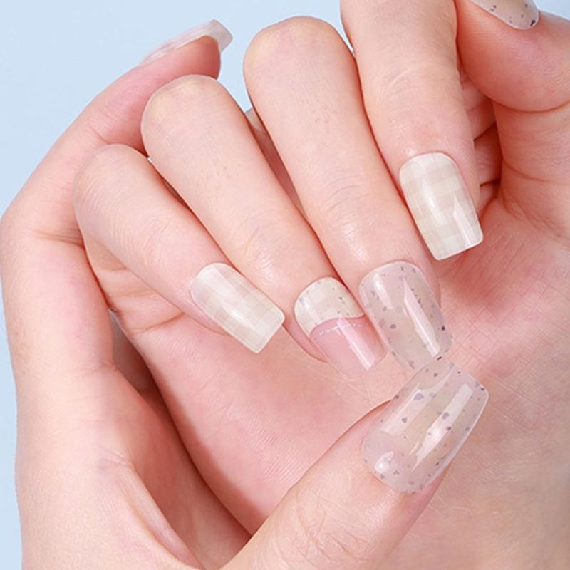 Wearable Gels Nails Wraps Cured Gels Nails Stickers French Styles Gels Nails Strips Nails Art Decortions for Party