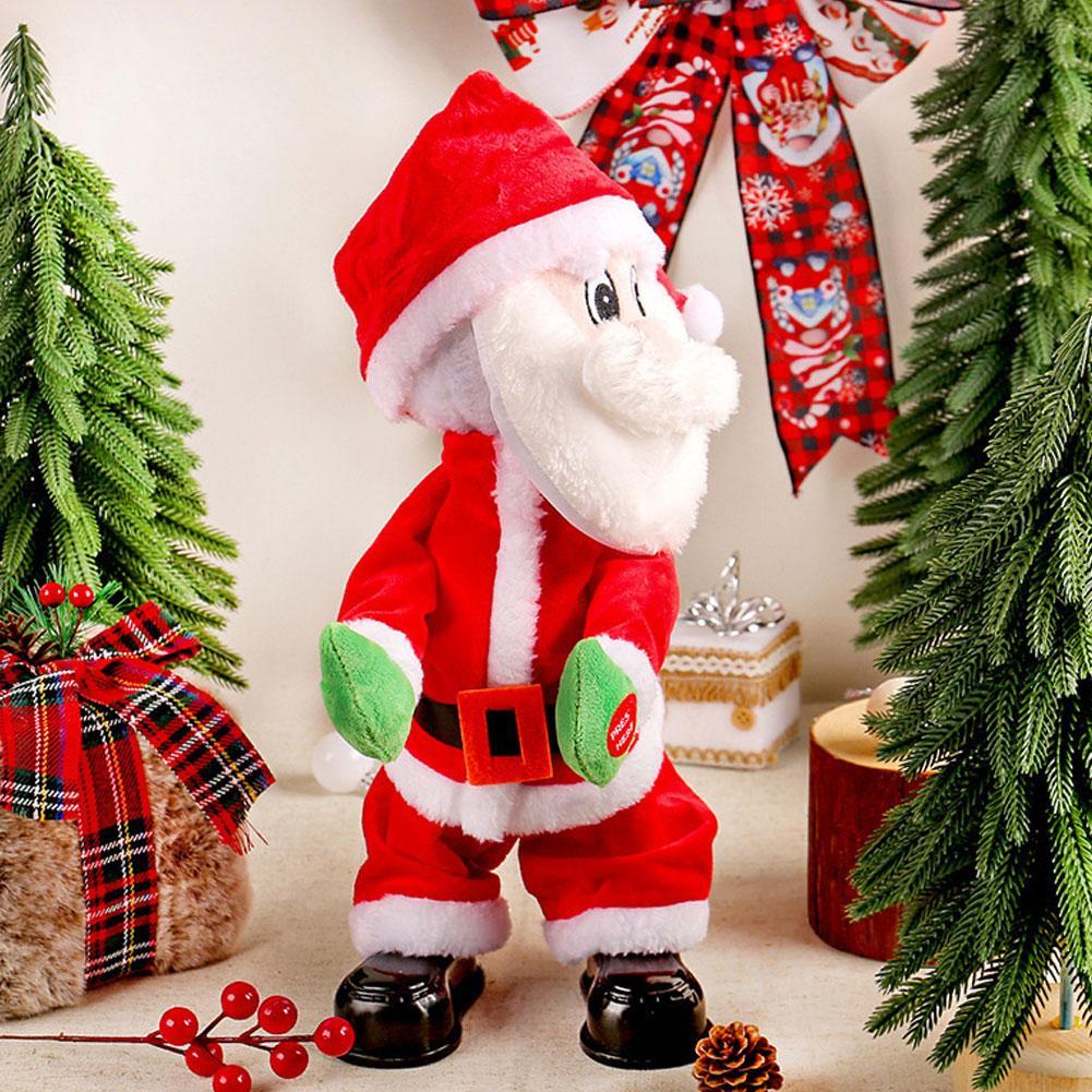Electric Dancing Santa Claus Toy, Christmas Music Butt Shake Animated Figure, Unique Novelty Gift for Xmas Birthday Party Decor