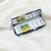 Shiny Rhinestone Mini Metal Pill Box Portable Keychain Travel Pill Organizer Moisture-proof 6 Grids Pill Case Container