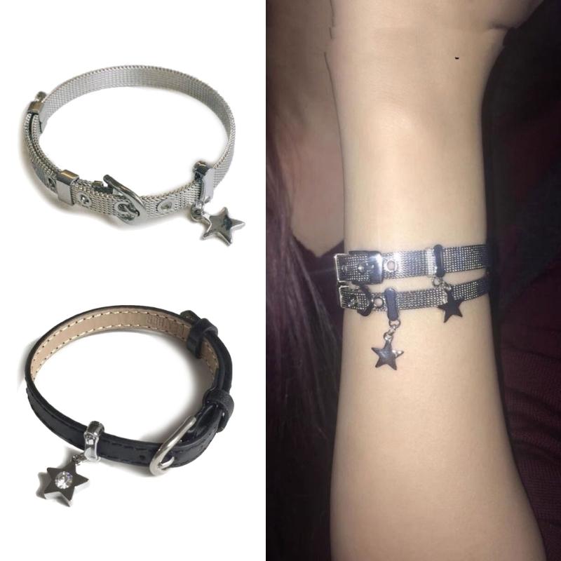 Star Pendant Bracelets Belt Style Bracelets Adjustable Pendant Bracelets Titanium Steel Material Star Chain Bracelets