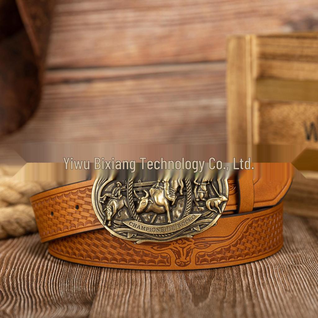 Zinc Alloy Smooth Embossed Retro Cowboy Horse Belt Buckle for Men
