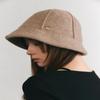 Wool 100% Solid Felt Line Bucket Hat H018 BEIGE