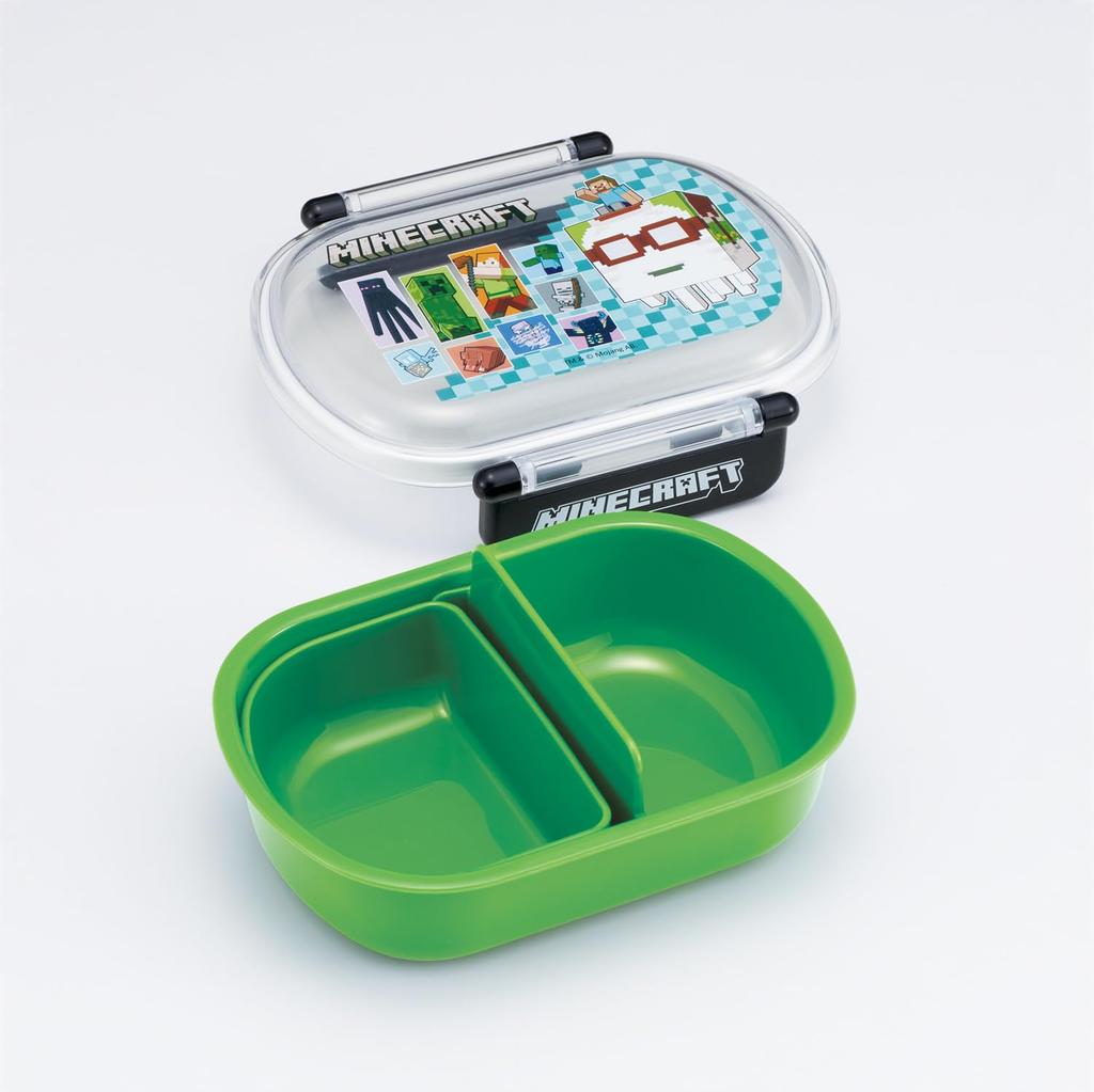 Skater Bento Fluffy Serving Single Made In Dishwasher and Microwave Minecraft Size Kids' Box, Capacity, Tier, 360ml, Japan, Safe, 26, Boys' (QAF2BA-A)