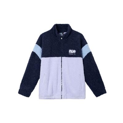 Neo Fleece Color Block Stand Collar Jacket Women Jacket Blue GU0838