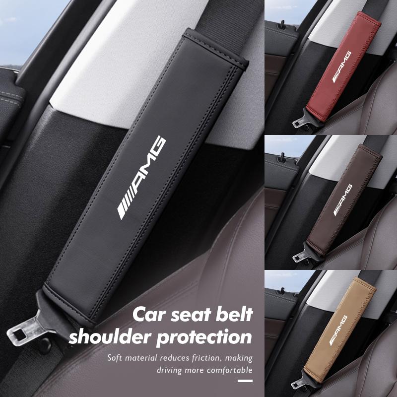 Car Seat Belt Leather Safety Belts Cover Shoulder Protection For Mercedes Benz AMG W202 W212 W213 WAMG 220 W221 W222 C180 C200
