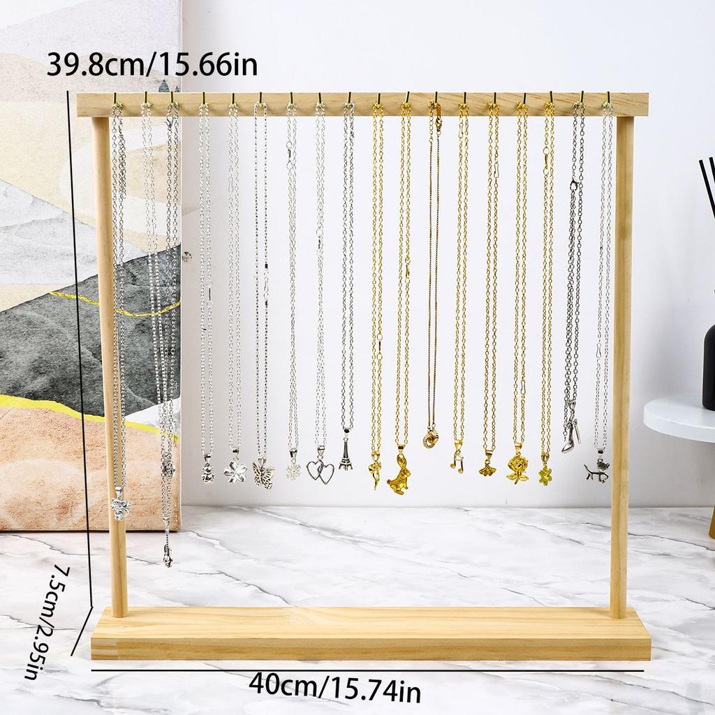 Sieraden Organizer Displaystandaard Hout Ketting Ophanging Aanrecht Rek voor Kettingen Oorbellen Armbanden Vitrine Opbergrek