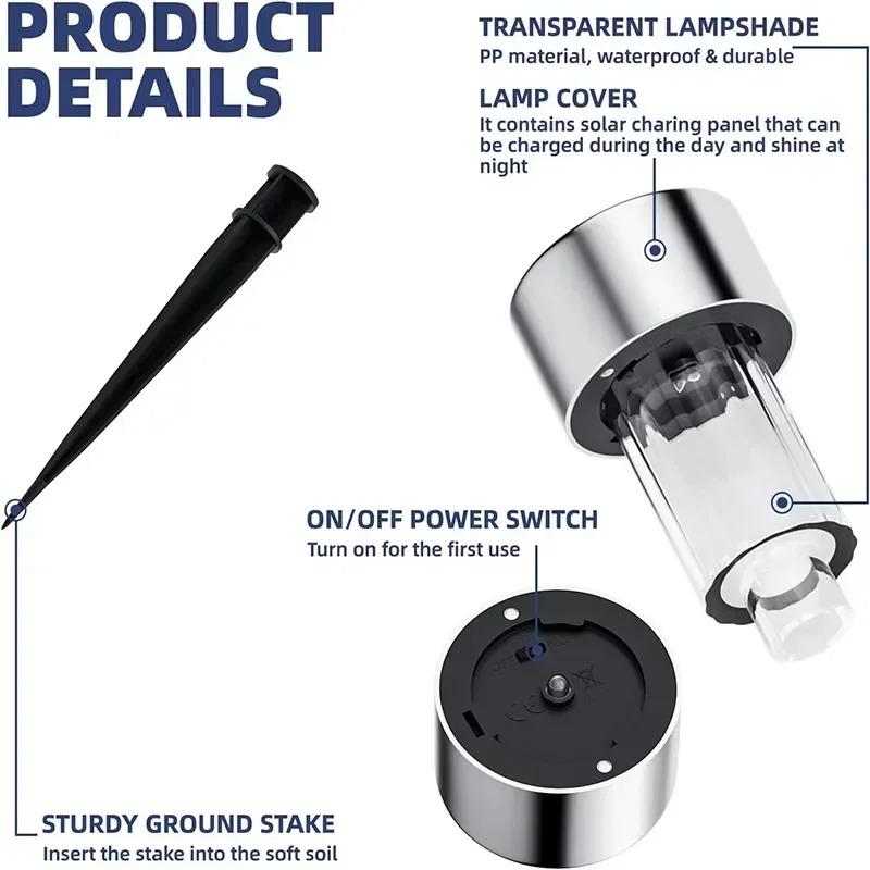 10 Pack Solar Outdoor Lights Solar Garden Light LED Landscape Lighting Waterproof Pathway Lights Christmas Decor Walkway Lawn Patio Yard