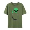 Hubcute Little Alien In Pocket Peace Sign Universe Ufo Red And Black Graphic T Shirt Funny T Shirts Group