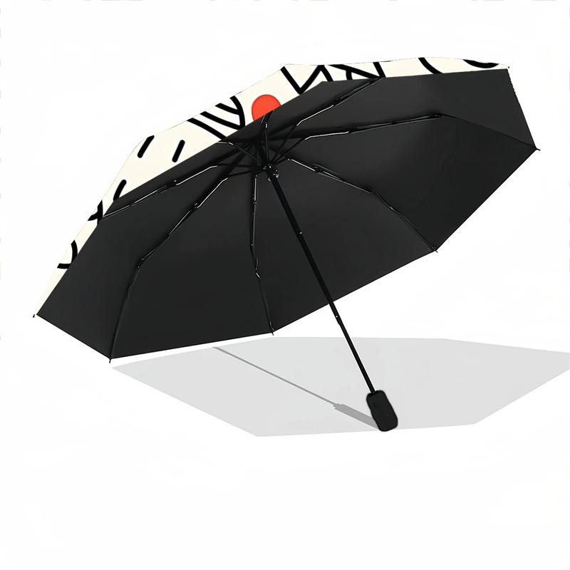 1pc Doodle Hearts Automatic Open/close Umbrella, 8-Rib sturdy structure, Auto Folding/Opening, Portable Travel Umbrella for Women,131