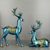 2pcs Modern Couple Deer Ornaments Minimalist Animal Sculpture Miniatures Figurine  Bedroom