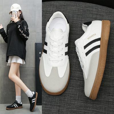 Große Dexun Forrest Gump Schuhe für Damen, neue koreanische Version, vielseitige Sport-Flachschuhe, weiße Board-Schuhe sind leicht