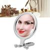 Double Sided Makeup Mirror 10x Magnifying Foldable Handheld Cosmetic Mirror For Home Travel(Silver )