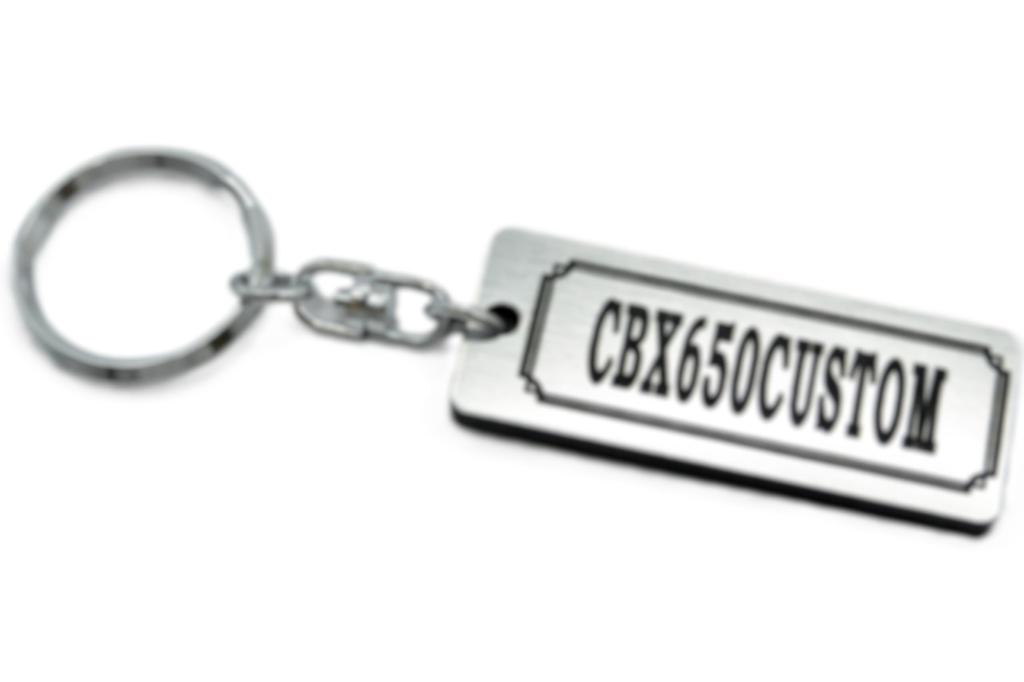 CBX650 Custom Double Ring Acrylic Original Keychain Custom Accessories A-849-2 Silver/Black - Muffler, Handlebars, Exterior, Mirrors, Parts,