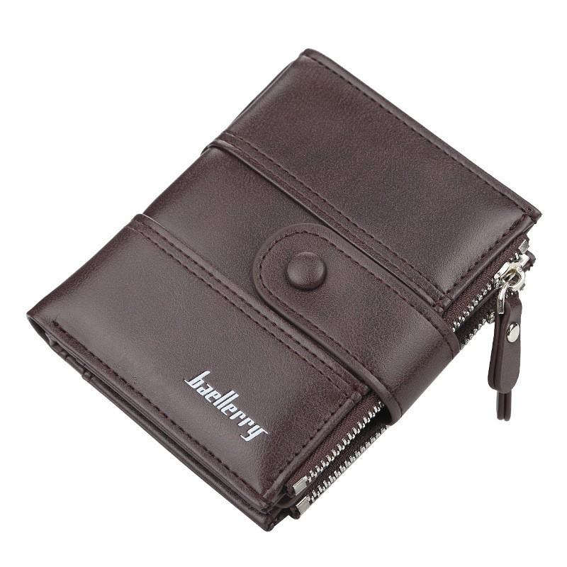Men's Short Wallet European American Youth Multi Card Buckle Large Capacity Zipper Coin Purse