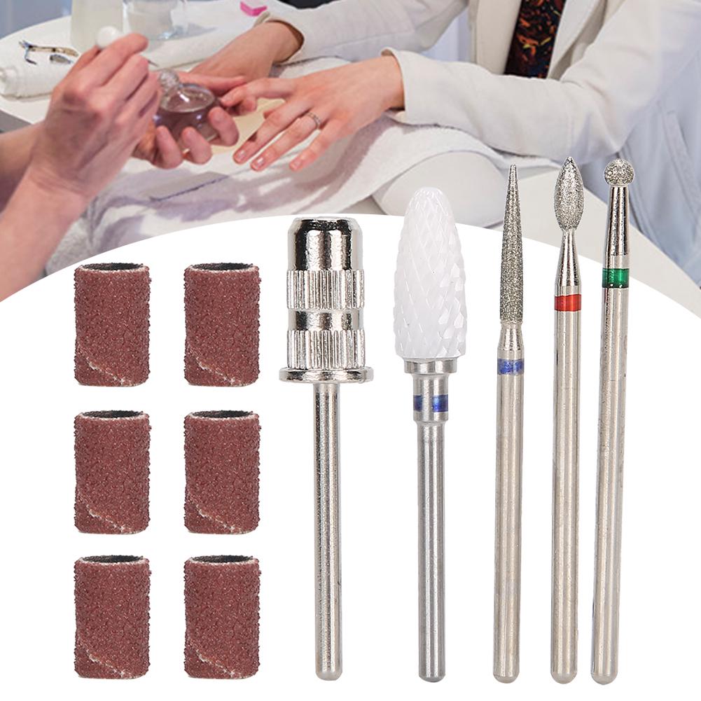 5pcs Nail Art Grinding Head Dead Skin Removal Nail Drill Bits Sanding Polishing Head Set