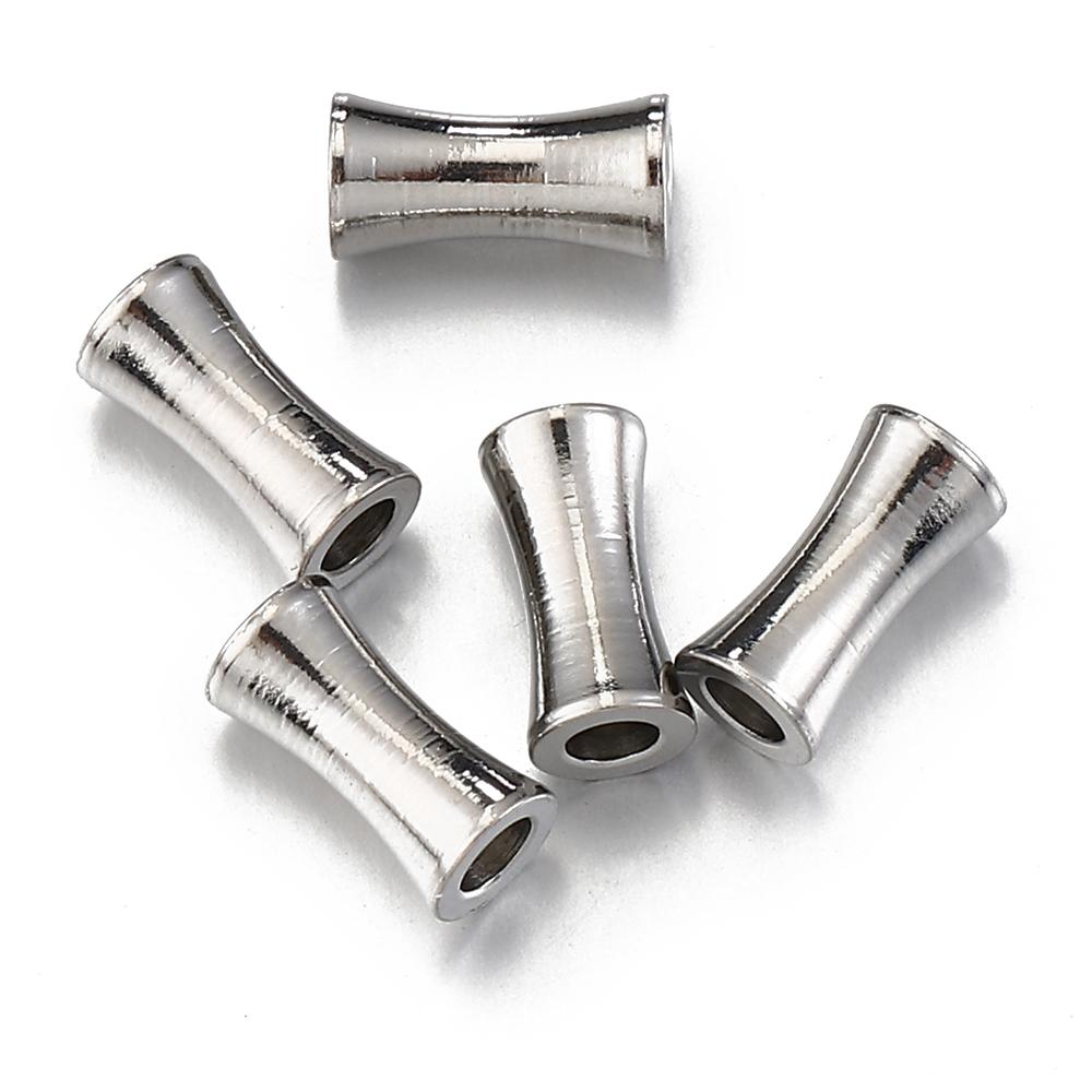 

10pcs Stainless Steel Loose Spacer Tube Beads Barrel Drum Charms Pendants for Necklace Bracelet Jewelry Making DIY Handmade 10pcs