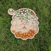 Christmas Snack Tray Santa Reindeer Bamboo Serving Platter for Candy Desserts Fruits Holiday Charcuterie Board Gifts