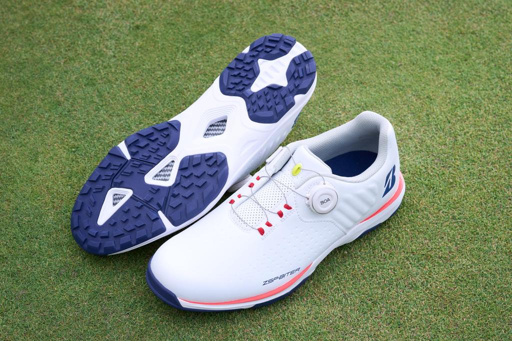 Bridgestone Zero Spike BITER Lite SH2505 Spikeless Golf Size 3E Men's Shoes, White/Orange, 26.5cm,