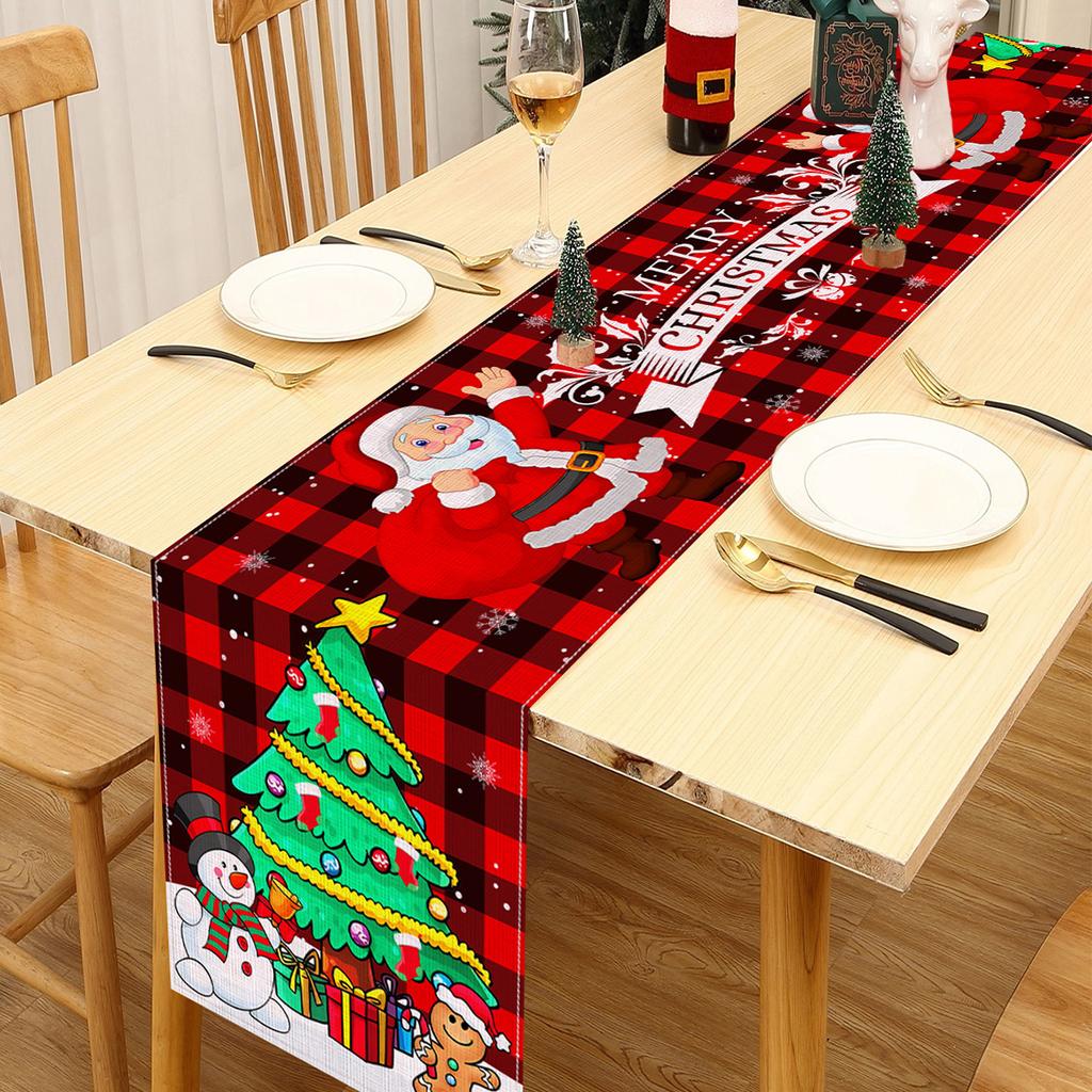 Christmas Table Runner Christmas Decorations for Home 2024 Xmas Party Decoration Ornaments Navidad Natal New Year Gifts 2025