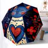 1 Stück Katze Floral Automatisches Öffnen/Schließen Regenschirm Kompakter Faltregenschirm, Ganzjahres-Tragbarer Regenschirm für Damen/Herren F1124028