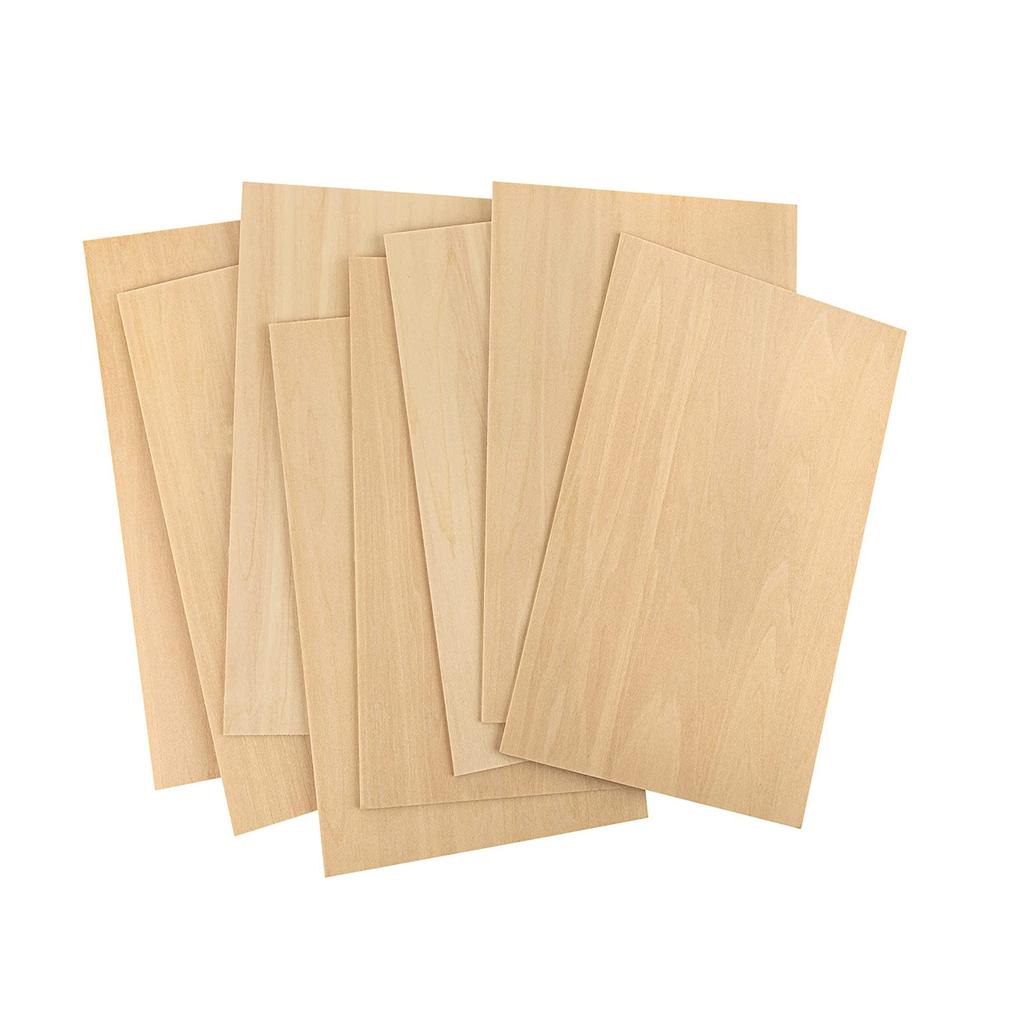 10Pcs 15x10cm Basswood Boards - 2mm Thin Unfinished Wooden Sheets for Craft & Model Making