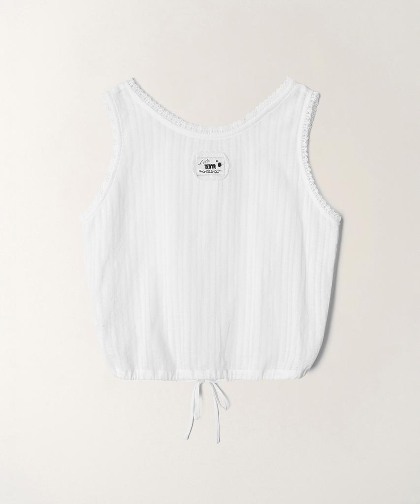 TTUDEMENT Gauze Sleeveless Blouse_White