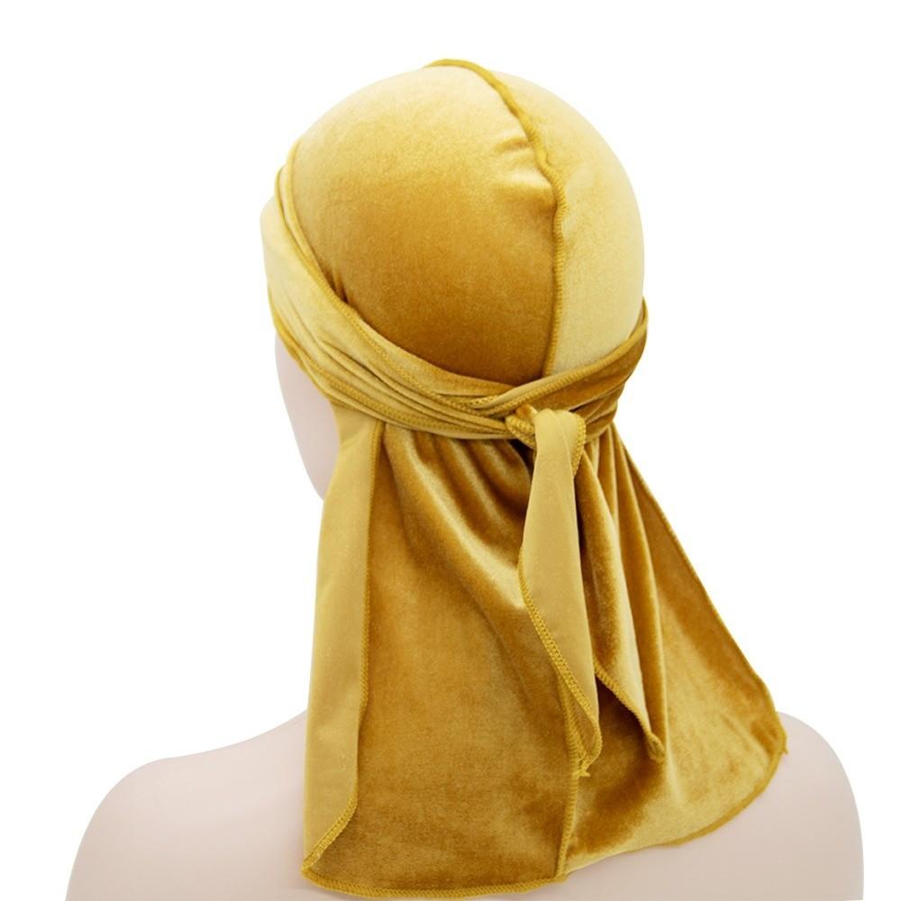 Long Tail Durags Caps Velvet Head Wrap New Bandana Beanie  Unisex