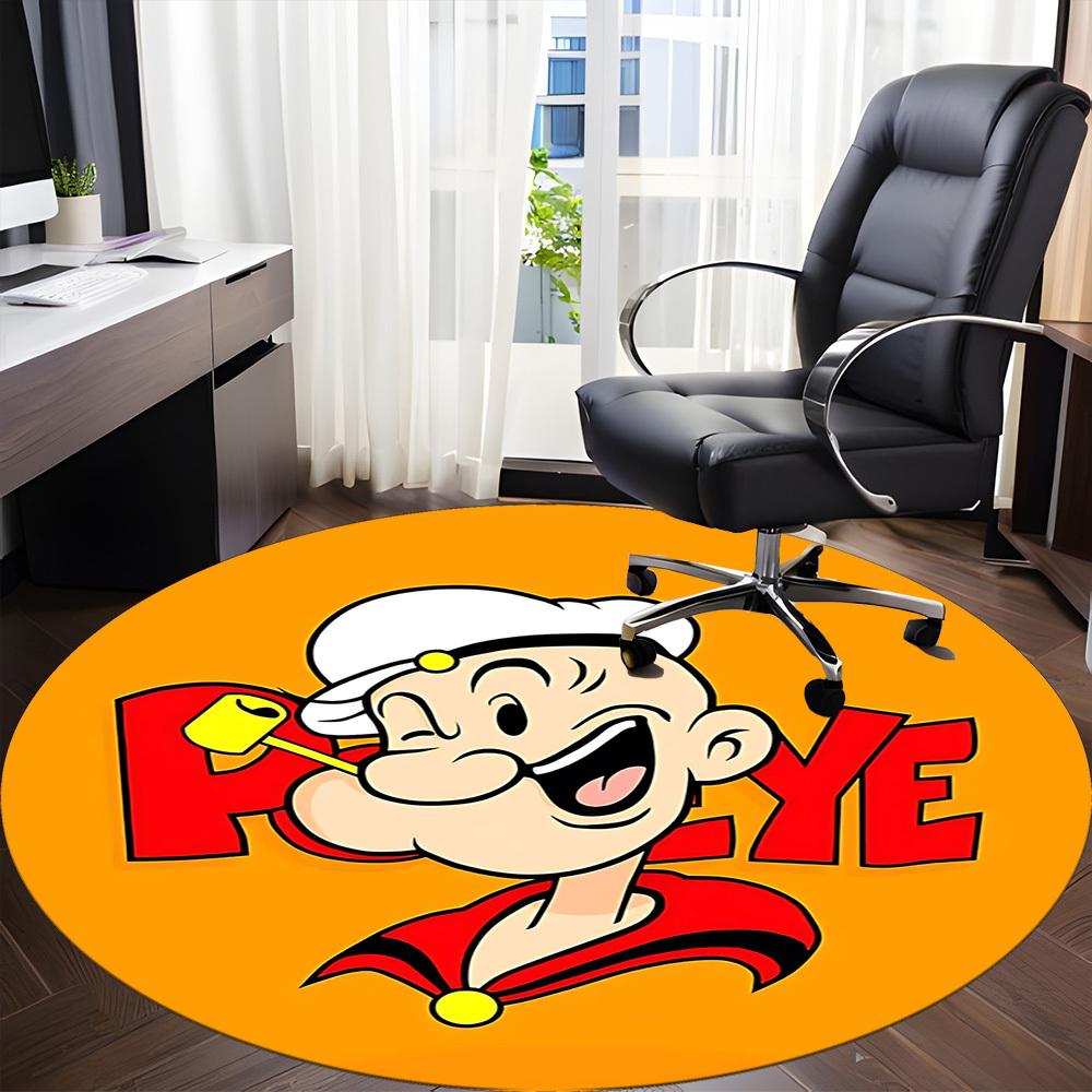 1pc Popeye Sailor Office Round Area Rug, Under Office Chairs Bedroom Living Room Home Decor a1016100