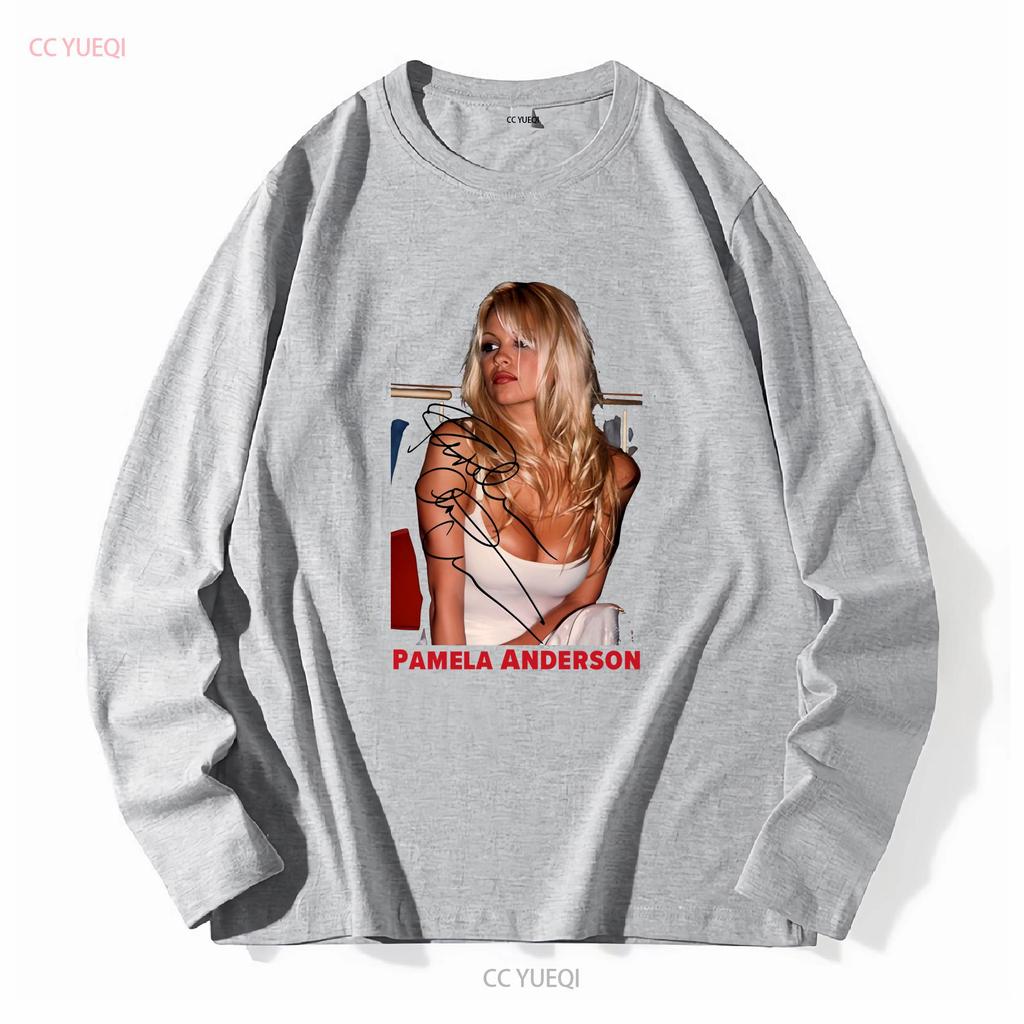 Hot Pamela Anderson Beauty Signed For Fans Unisex All Size T Shirt WS long or short sleeves vintage Washed Versatile Slightly
