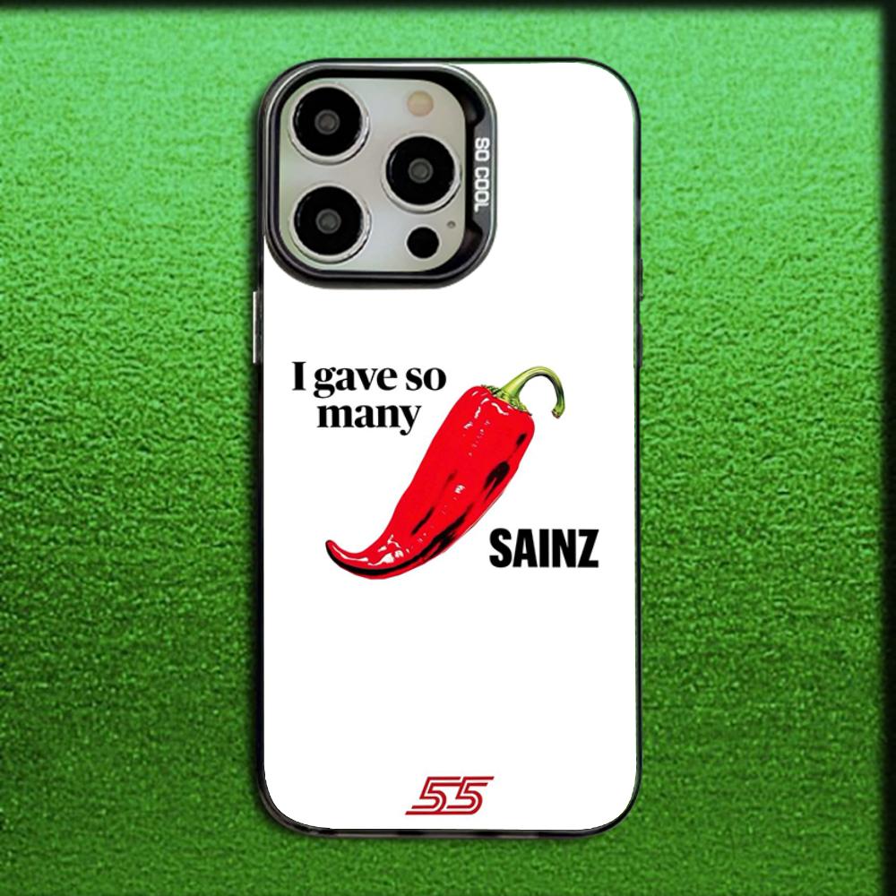 55 Smooth C-Carlos Sainz Phone Case For iPhone 16,15,14,13,12,11,Mini,Pro,MAX Gray Matte Silicone Black Cover