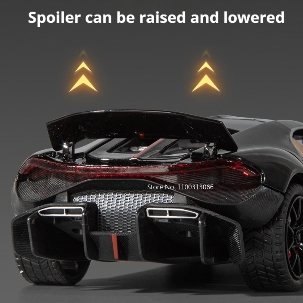 1:24 Scale Tourbillon SLS Toy Cars Models Alloy Diecast with Light Music Pull Back Miniature Sports Car Boys Educational Toys