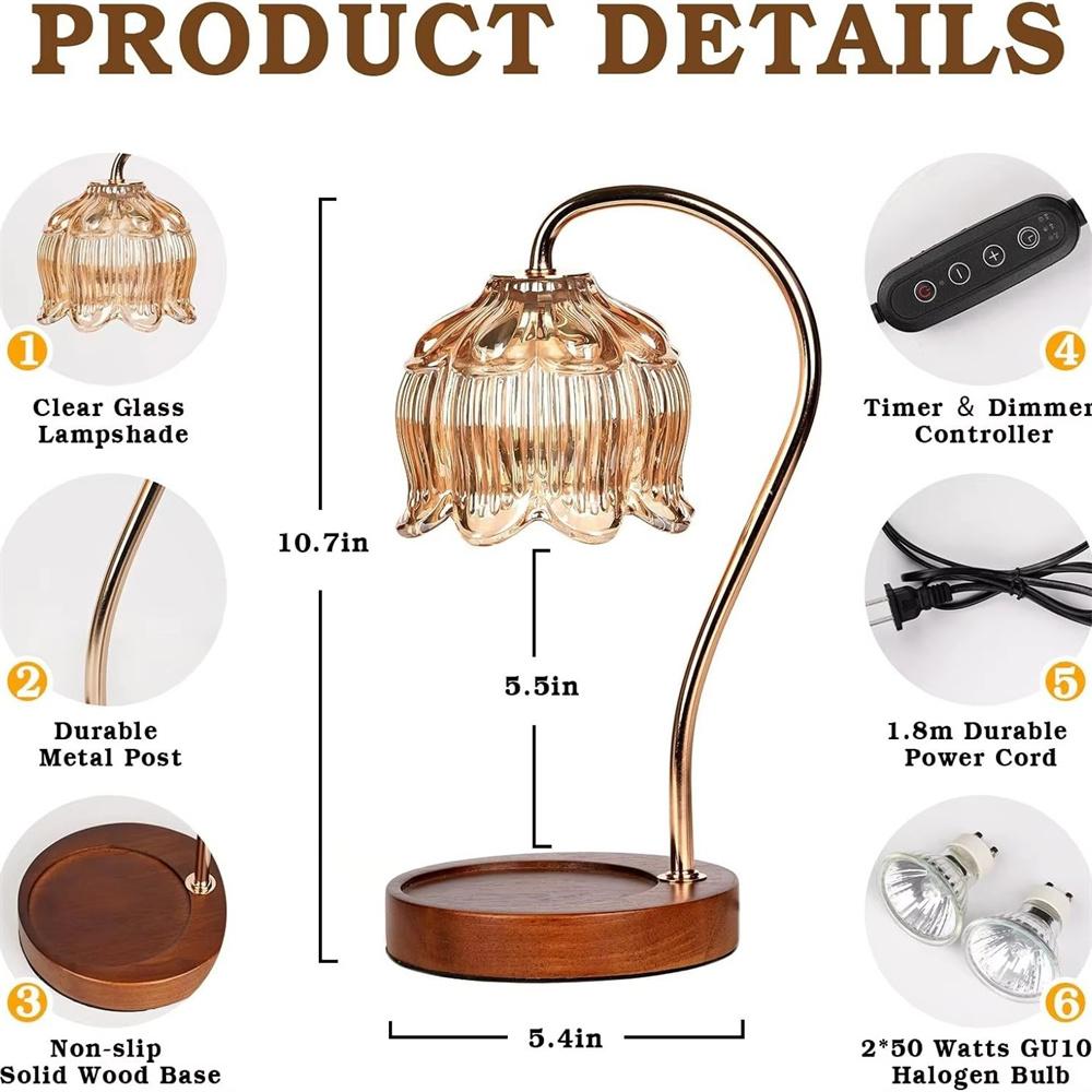 Kerzenwärmer Lampe Blütenform Retro Lampe Kerzenteller Heimdekoration Aromatherapie Licht Nachtlicht Schreibtischdekor Beleuchtung
