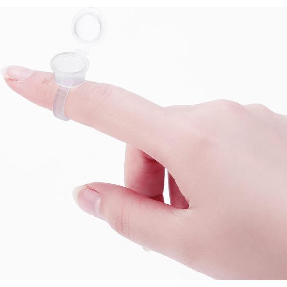 100 Pieces Ink Ring Eyelash Extend Pigment Ink Holder Container Cup with Lid Kit