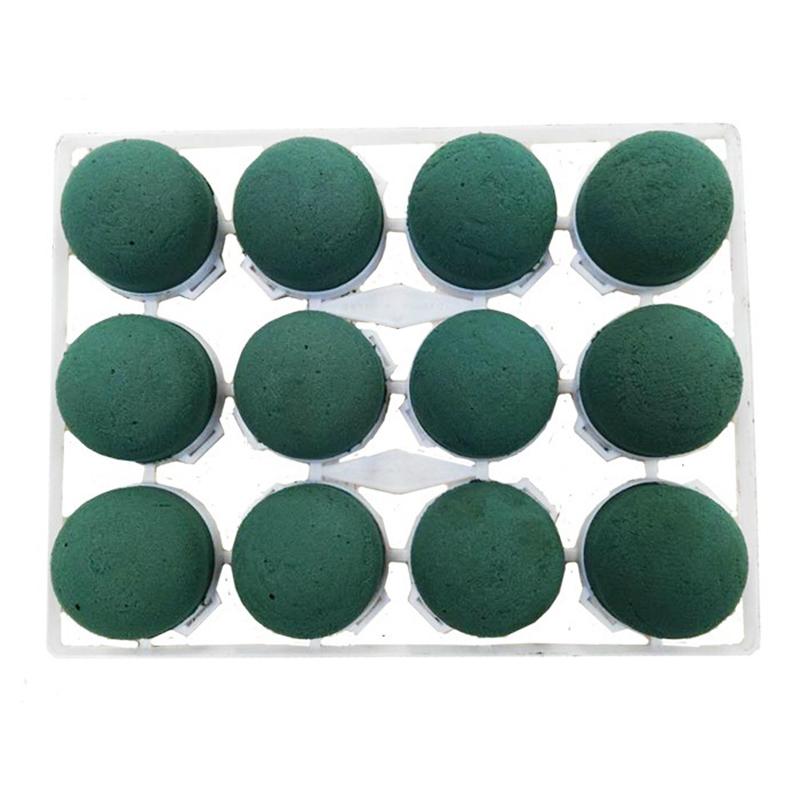 

1/12 шт. Мини круглый держатель для флористической пены, Зеленый сухой и влажный флористический цветочный блок, Материалы для поделок и аранжировок для винной бутылки 12Pcs