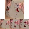 Animal Zodiac Alloy Long Dangle Earrings With Glittering Butterfly Design For Women