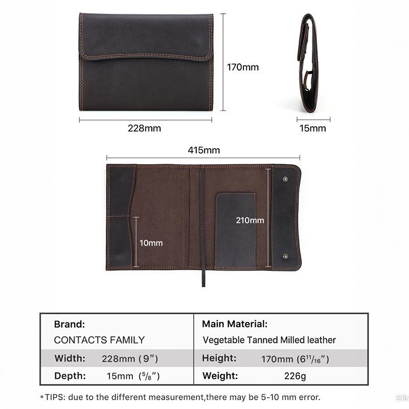 Retro Coffee A5 Full-Grain Cowhide Notebook Cover - Handmade Flip-Top Planner