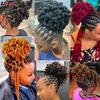 Synthetic DreadLock Hair Bun Band Faux Locs Afro Chignon Drawstring Ponytail Clip In Hairpiece For Fake Hair Black Women