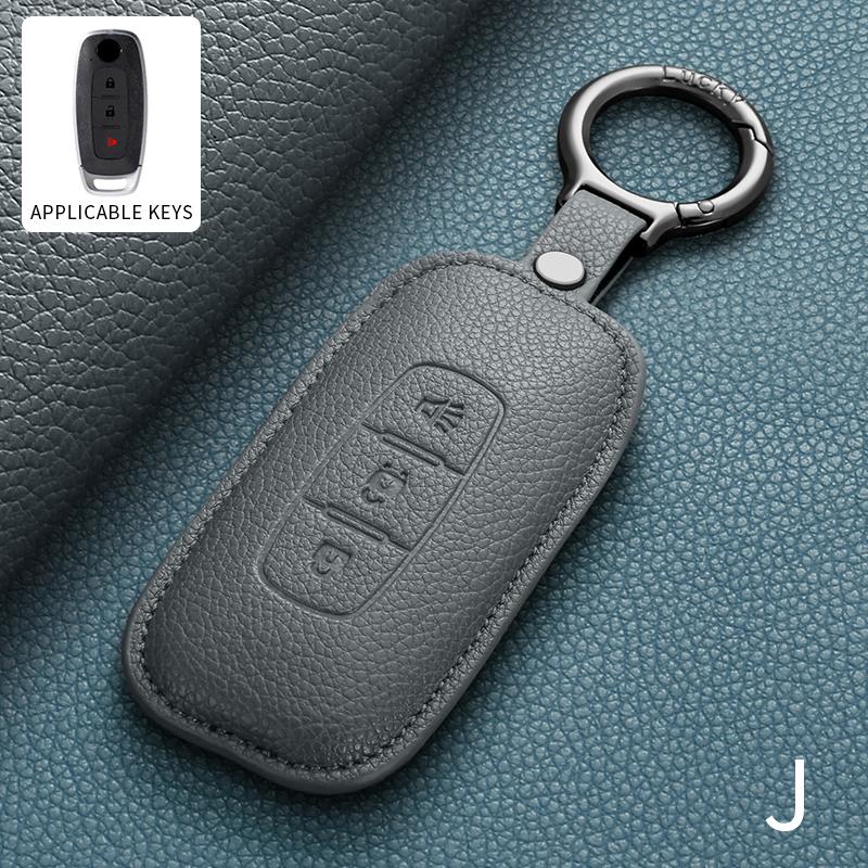 Leather Car Key Case Cover Shell For Nissan Teana Qashqai X-Trail Kicks Tiida Car Remote Key Shell Protecter Keyring Accessories